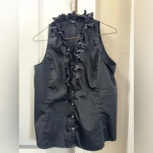 Ann Taylor Black Ruffled Blouse